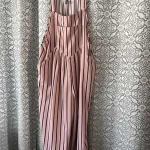 Striped Pink Overalls Romper